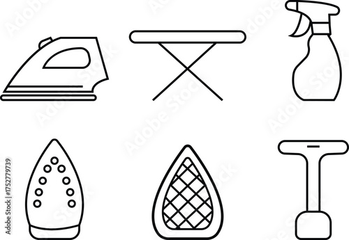 iron Tool Icon set Featuring Metal Equipment Hand Tools, Construction, Repair, Industry, Hardware, Engineering, and Workshop Symbols in Modern Vector Style, used for mobile apps, web page or ui design