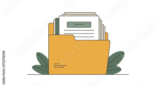Organized file folder brimming with documents, representing efficient data management and information storage.