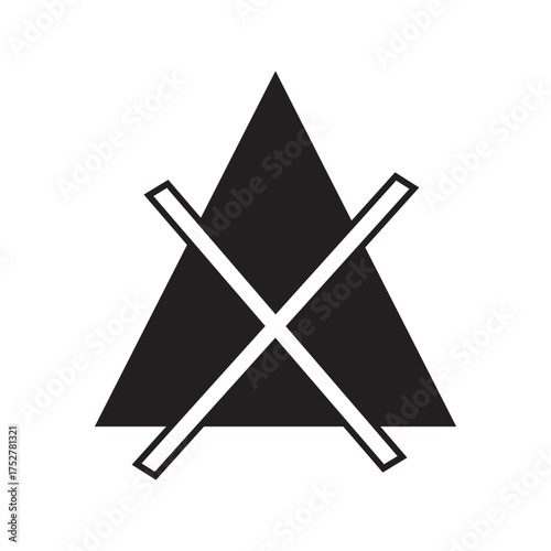Do not bleach washing laundry symbol line icon black on white.