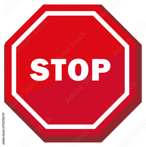 Free Download Red stop sign icon vector illustration. The stop sign is prohibited.  - GFXLoad
