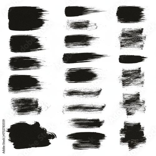 Thick Black Brushstroke Variety Set

