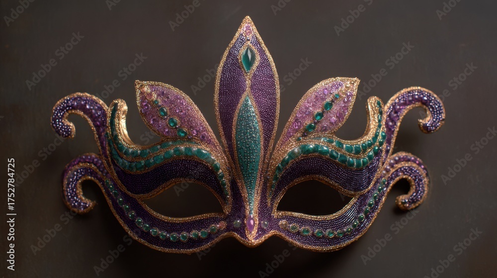 Fototapeta premium Ornate purple and teal masquerade mask