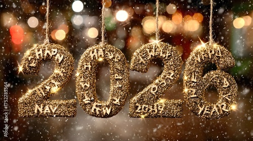 mini elegant festive banners for happy new year 