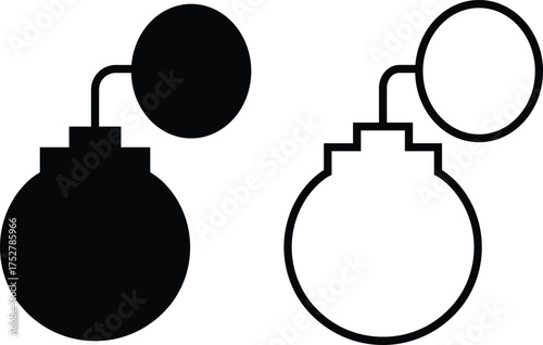 Lamp icon set in flat and outline styles. Table lamp silhouette symbols, home decoration and interior design elements, lighting fixture vectors illustration. Furniture for personal and commercial use.