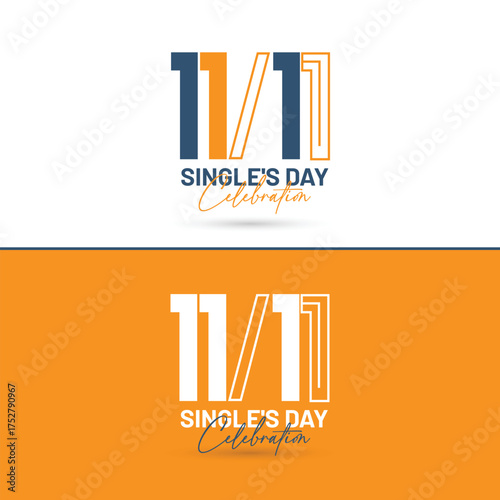 Modern Singles' Day 1111 Celebration Typography and Branding