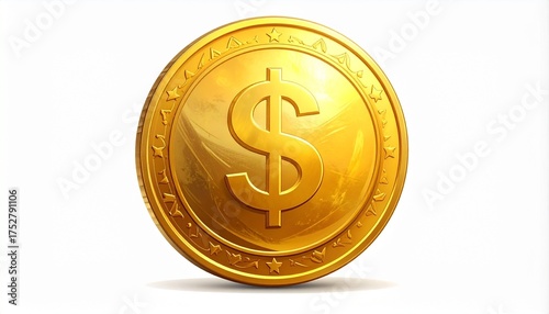gold coin isolated on white background