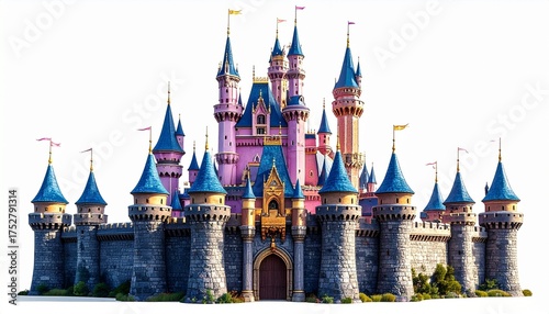 castle in the night of the city