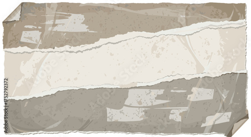 Vector art of torn paper background with grunge texture and copy space in the middle