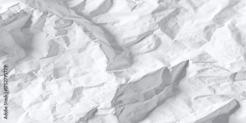 Abstract white crumpled paper texture background.