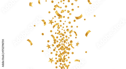Vector art of golden confetti and streamer explosion