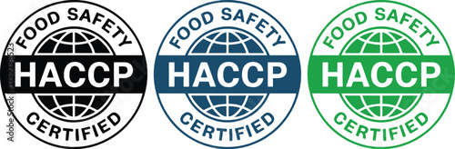 Vector art of haccp food safety certified in blue