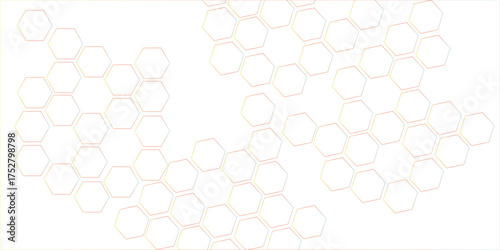 abstract geometric mesh cell texture modern futuristic wallpaper, white 3D render hexagonal geometric structure background. Hexagonal honeycomb pattern background with space for text.