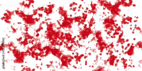 Abstract red and white texture with irregular cloudy patches and rough edges. Ink blots or smoky clouds. Rough patches, scuffs, scratches, smudges, and grungy overlays to evoke an industrial,