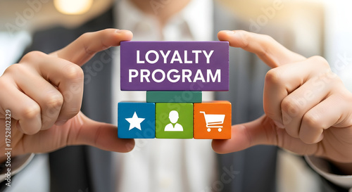 Obraz na płótnie Build customer loyalty with engaging program blocks