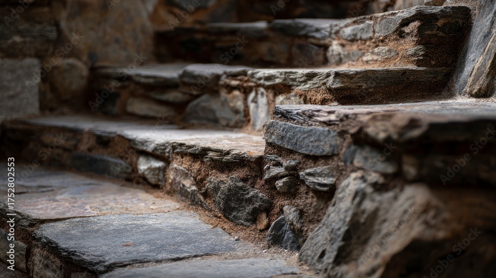 Fototapeta premium Old stone steps detail