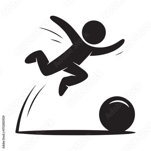 Basketball and volleyball player silhouette sport icons vector illustration