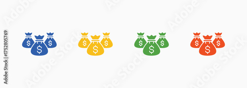 Fund Icon Set Color Multiple Style Collection