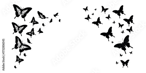Butterfly Silhouettes for Nature and Insect-Themed Design Projects and Decorative Elements