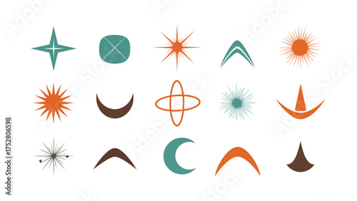 Mid-Century Modern Atomic Age Starbursts and Geometric Shapes