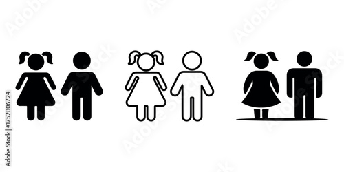 Gender Icons Vector Set: Male and Female Symbols for Identification, and Representation