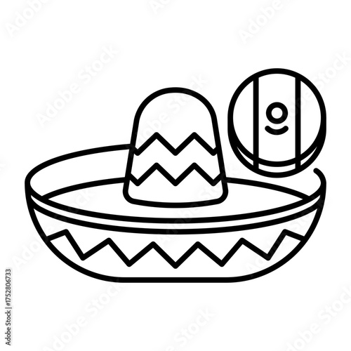 This Mexican Hat icon is suitable for Mexico Country, etc.