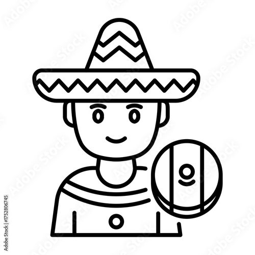 This Mexico Man icon is suitable for Mexico Country, etc.