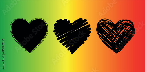 Heart Icons on Gradient Background Symbolizing Emotion and Affection in Vector Format
