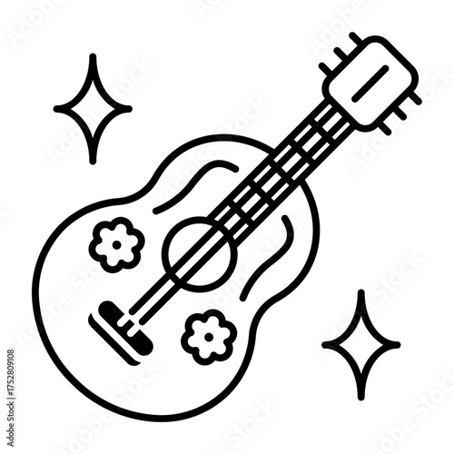 This Guitar icon is suitable for Mexico Country, etc.