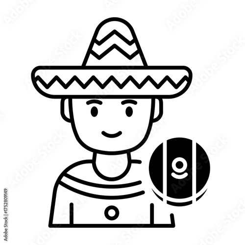 This Mexico Man icon is suitable for Mexico Country, etc.
