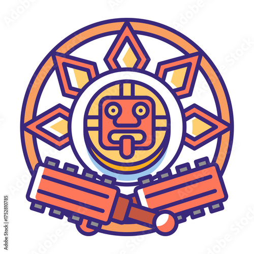 This Aztec icon is suitable for Mexico Country, etc.