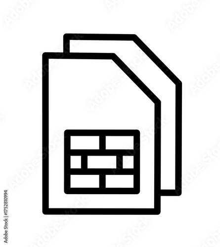 Two sim card icon vector with simple design