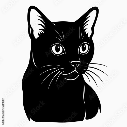 Bombay cat with inquisitive mood, showcasing personality in minimalist style, copy space