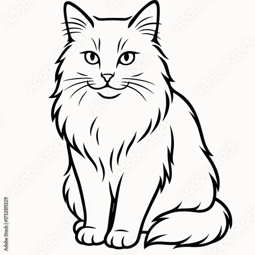 Tiffany cat with charming mood, sitting gracefully in minimalist style
