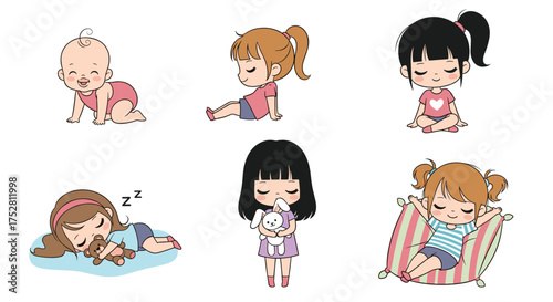 Cute little girls in various adorable poses and activities throughout their day.