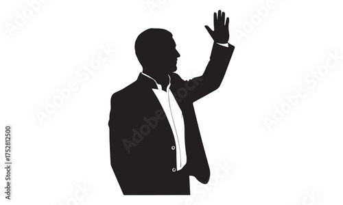 Political Speech Silhouette Vector | Public Speaker and Audience Illustration