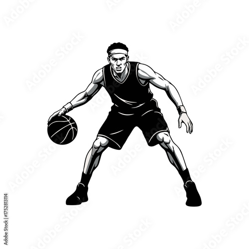 silhouette of a basketball player competing