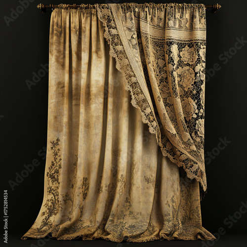 Wallpaper Mural Rustic Drapery Against Black Background Torontodigital.ca