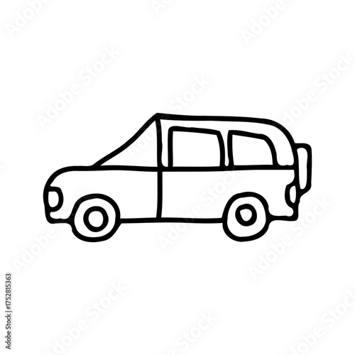 vector illustration of a truck, car vector design, childish card design, hand drawn car design