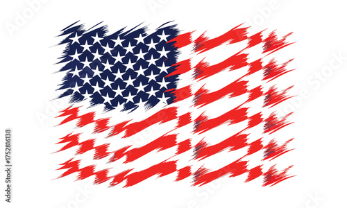 Grunge American Flag Vector | Distressed USA Flag Design