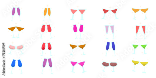 New Year Champagne Glasses Toast