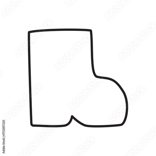 Simple vector illustration of a boot for gifts. Minimal holiday design for St Nicholas tradition.