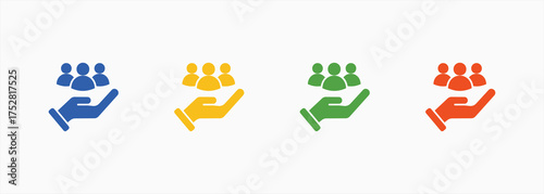 Social Responsibility Icon Set Color Multiple Style Collection