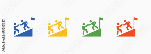 Coaching Icon Set Color Multiple Style Collection