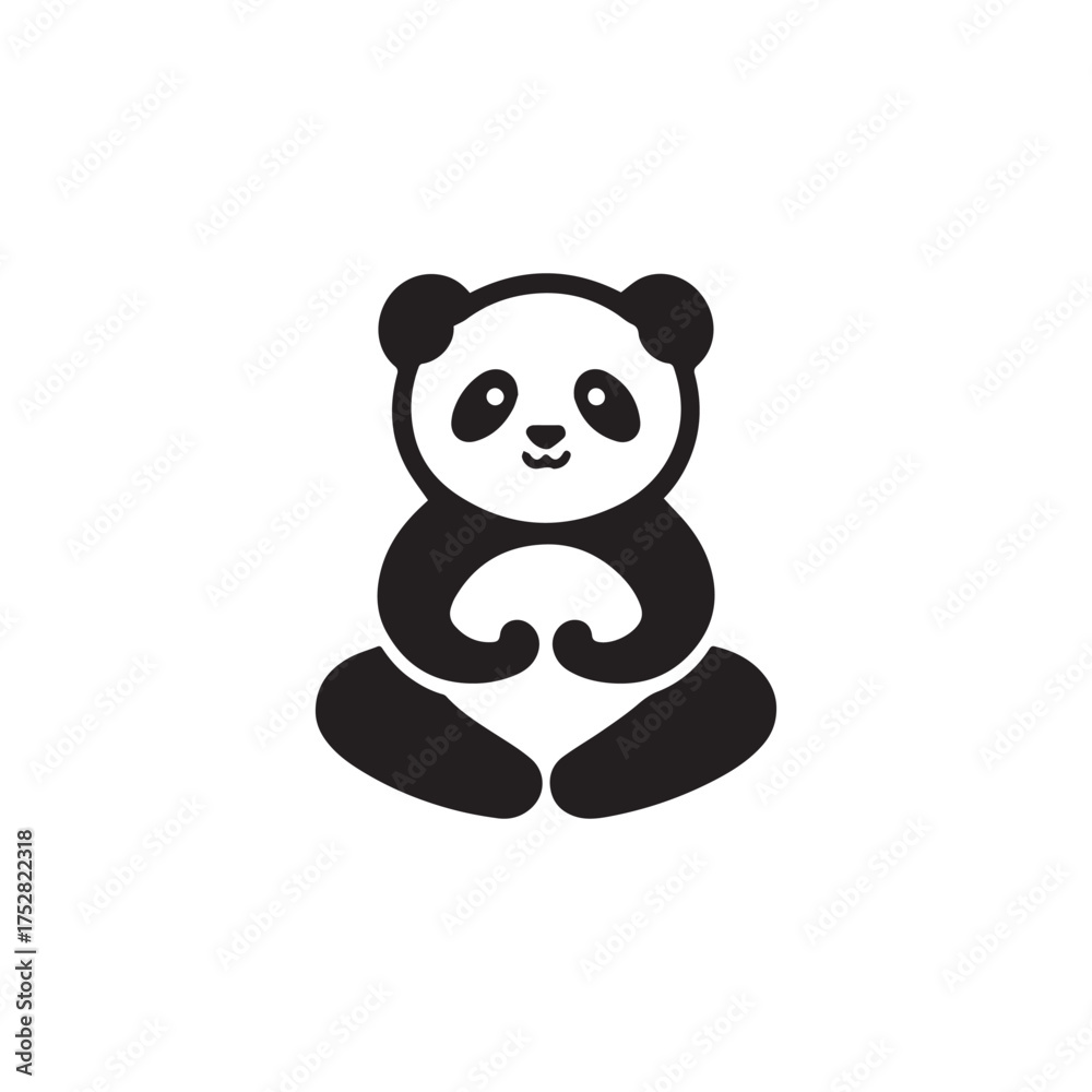 Fototapeta premium Panda Yoga Logo