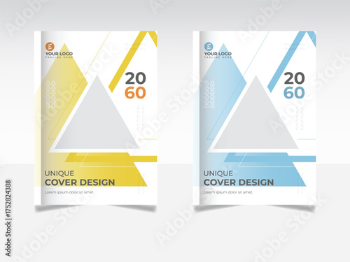 corporate brochure cover design two color Vector