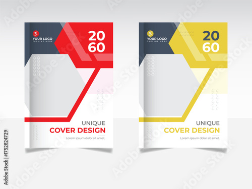 corporate brochure cover design two color Vector