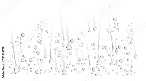 Realistic Water Droplets and Dripping Condensation Effect Isolated on Transparent Background