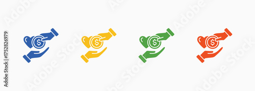 Charity Icon Set Color Multiple Style Collection