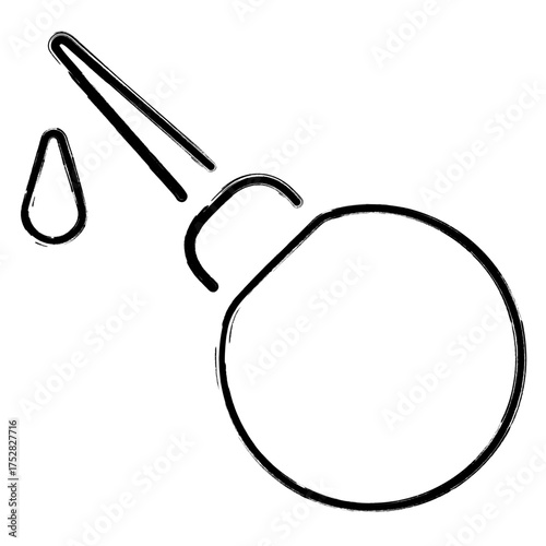 enema icon, brush strokes, vector illustration on white background.