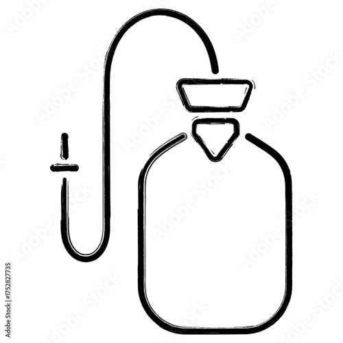enema icon, brush strokes, vector illustration on white background.